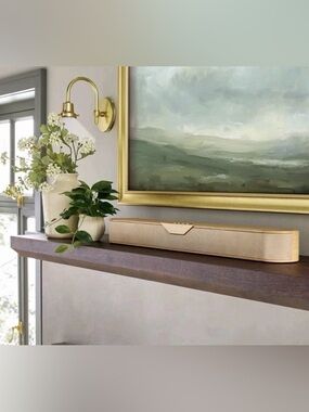 Hearth & Hand Magnolia 32" Wood & Brass Finish Dolby Digital Sound Bar Speaker